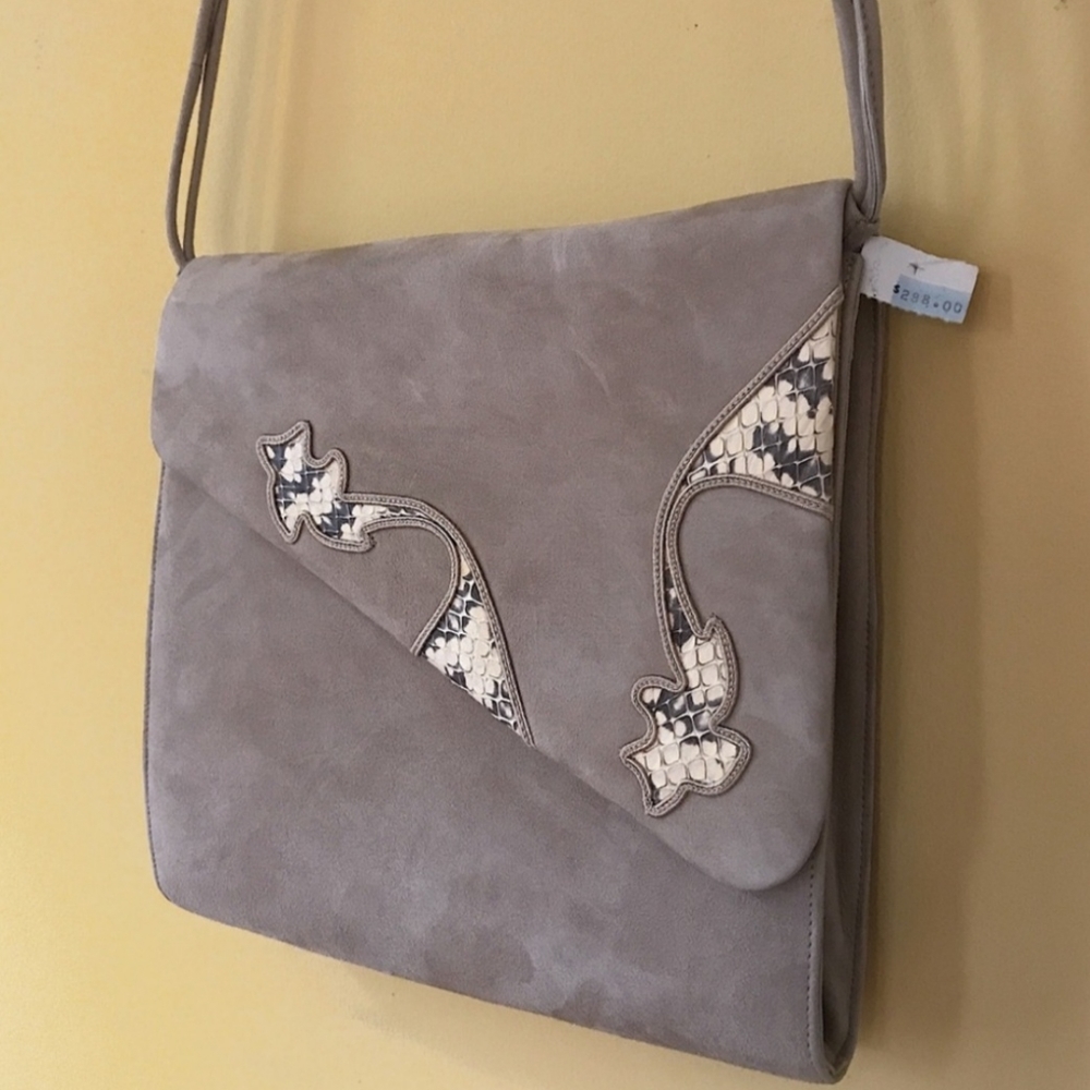 80s BALLY NWT snakeskin leather handbag, authentic vintage 1980s tags, new!